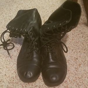 Black lace up boots